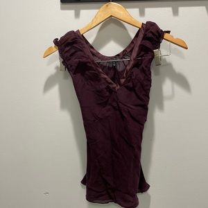 The Limited XS silk sleeveless top maroon